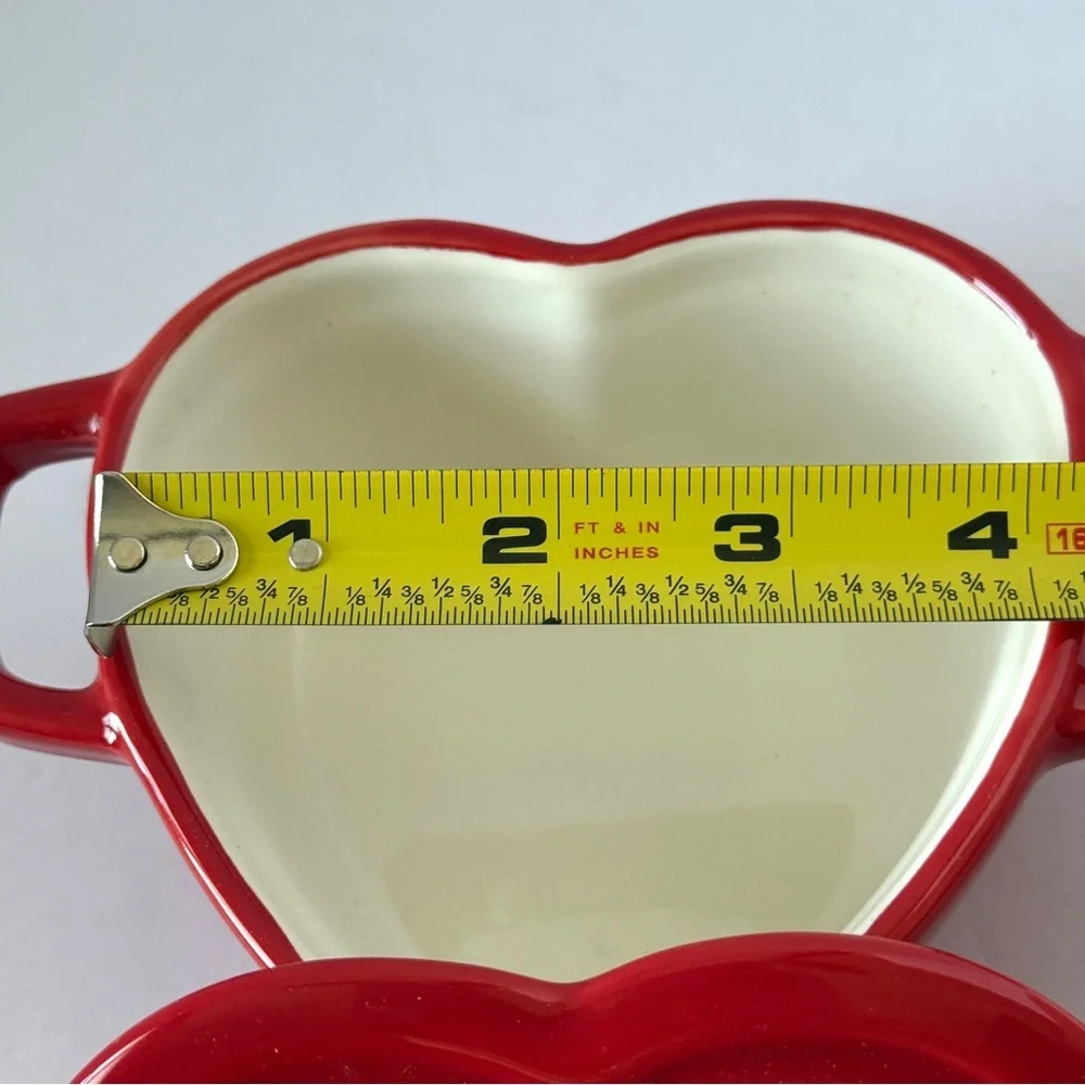 Martha Stewart Heart Cocottes Stoneware - Red